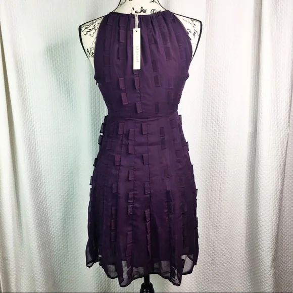 Minuet Purple Tabbed Dress NWT Size S - Picture 4 of 8
